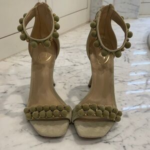 Sam Edelman Green Pom-Pom Heels
